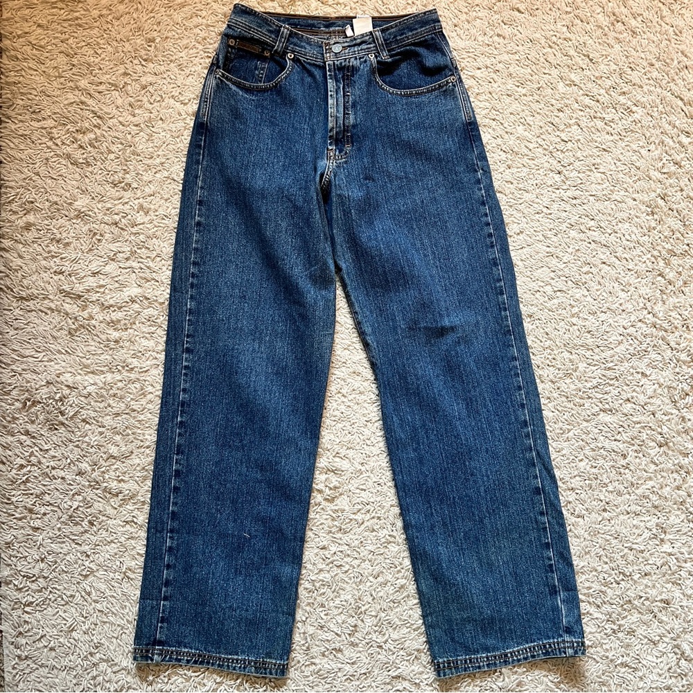 Vintage Calvin Klein Wide Leg Jeans with High-Waisted Fit - Picture 6 of 15